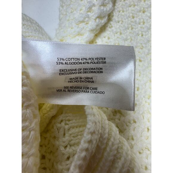 Gap Women’s Textured Sweater Sz L Marshmallow Loose Knit New Split Side - Picture 9 of 11